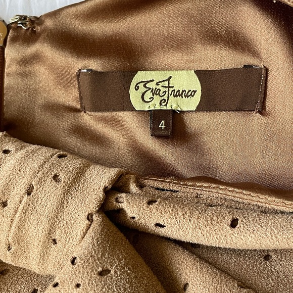 Eva Franco Faux Suede Bow Detail Dress size 4 - Picture 3 of 8